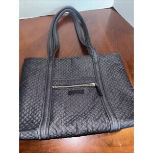 Vera Bradley Iconic VBI17 Vera Large Denim Tote Navy All Zippers Work